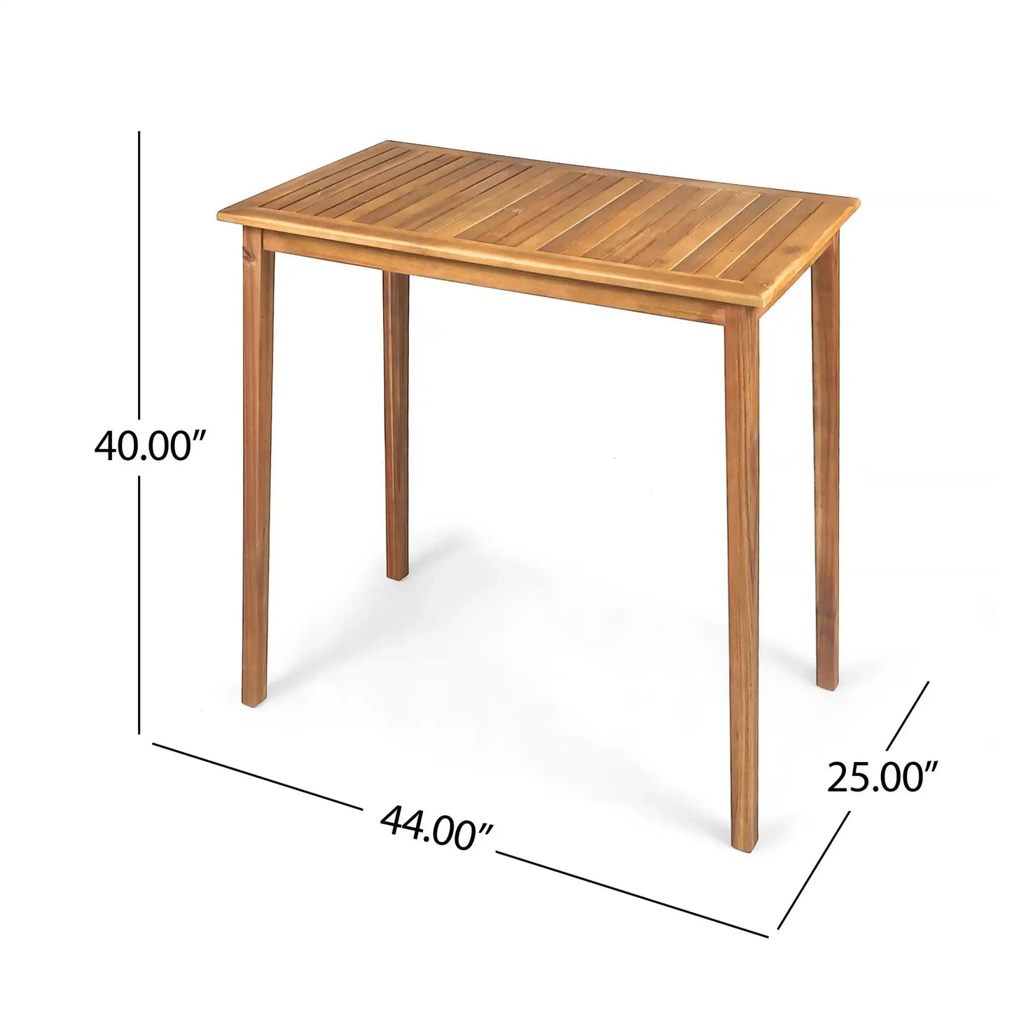 Minimalist Acacia Rectangle and Patio Bar Table
