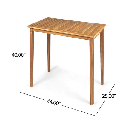 Minimalist Acacia Rectangle and Patio Bar Table