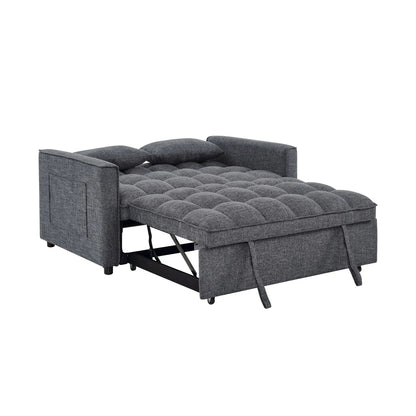 Sienna tufted gray sleeper sofa with chaise, convertible by Unique Piece Furniture on Tampa Home & Garden Store