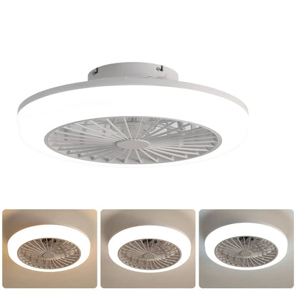 Bladeless white ceiling fan with light and remote, 5-view collage by Unique Piece Furniture on Tampa Home & Garden Store