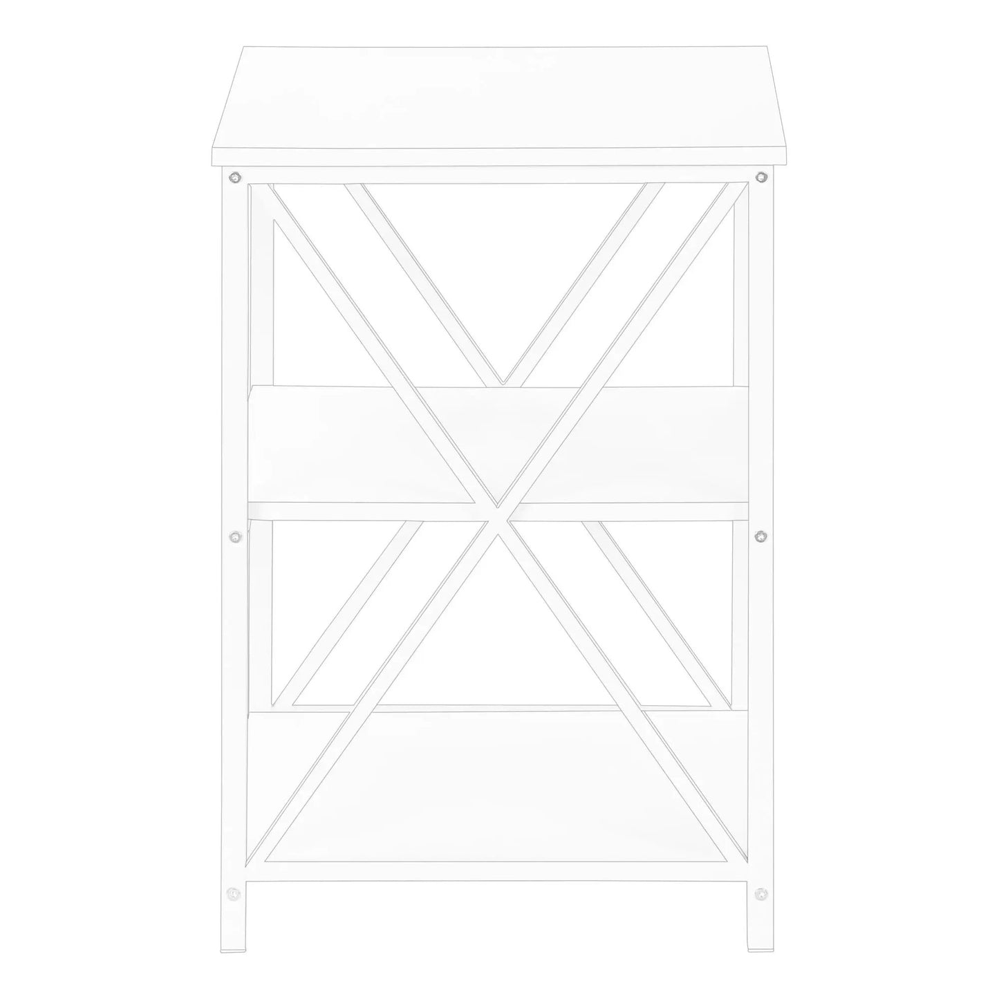 3 Tier Accent Table marble-look top with geometric cross-brace frame, contemporary modern design on Tampa Home & Garden Store
