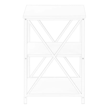 3 Tier Accent Table marble-look top with geometric cross-brace frame, contemporary modern design on Tampa Home & Garden Store