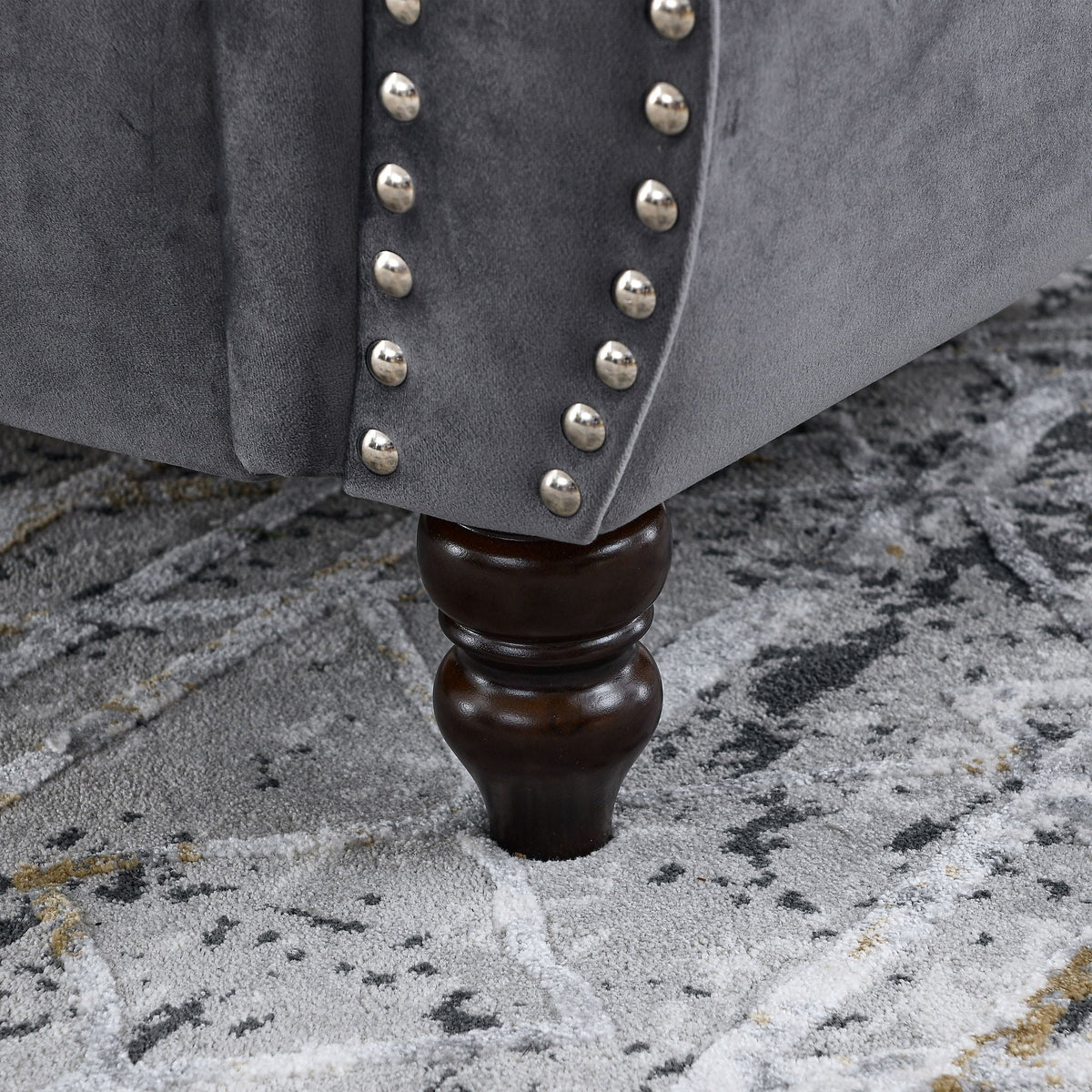 Chesterfield Sofa With Nailhead Trim and Cushions