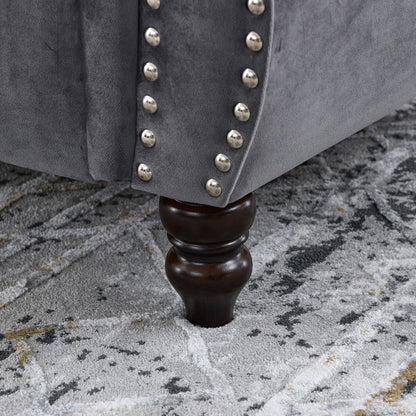 Chesterfield Sofa With Nailhead Trim and Cushions