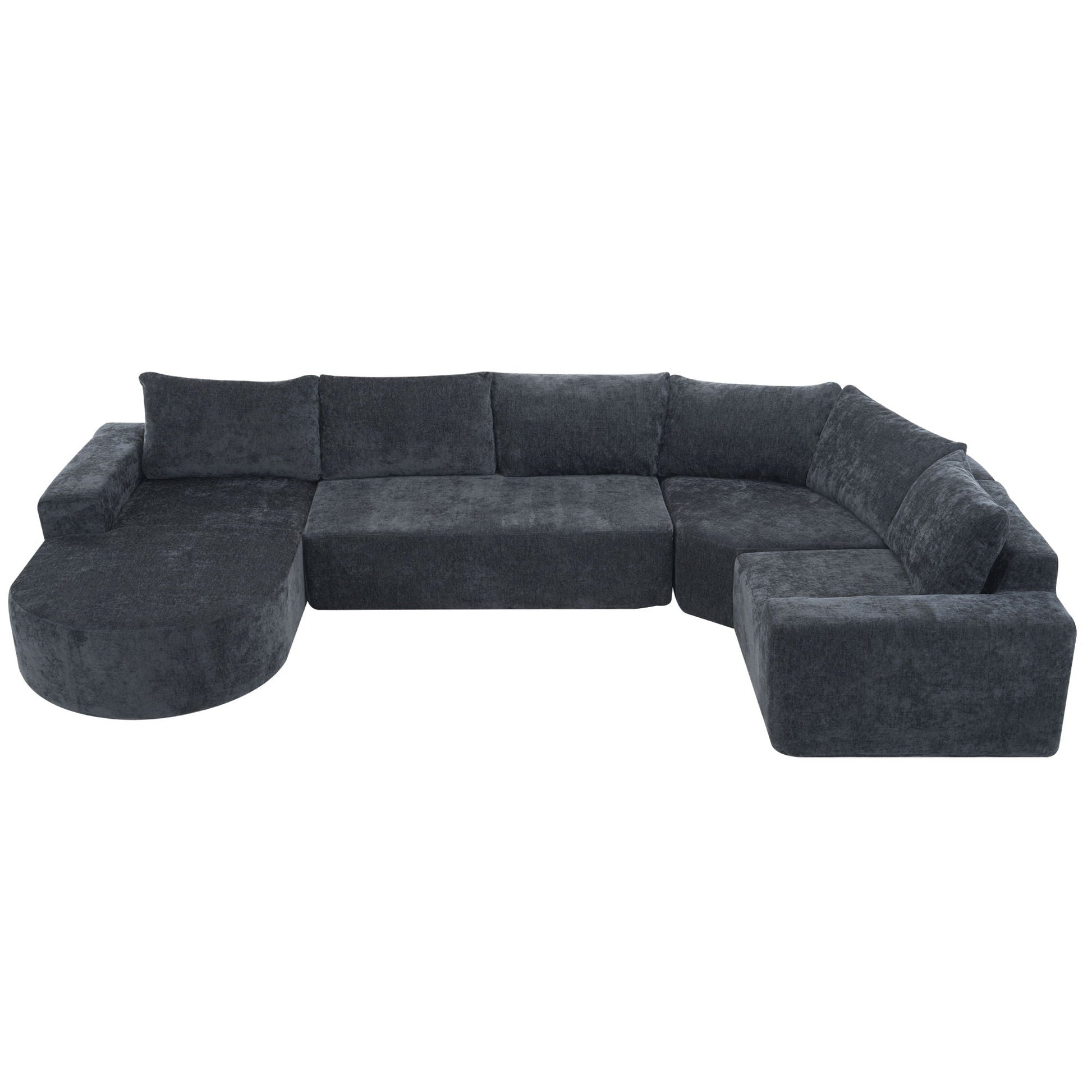 Modular Cloud Sectional Sofa Set, U-shaped sofa in dark gray upholstery HouseOfZazla on Tampa Home & Garden Store