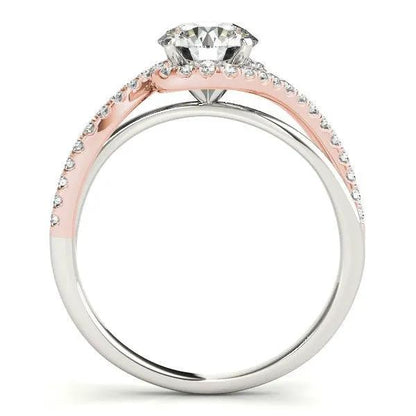 Diamond engagement ring 14k white and rose gold bypass with pave diamonds on Tampa Home & Garden Store