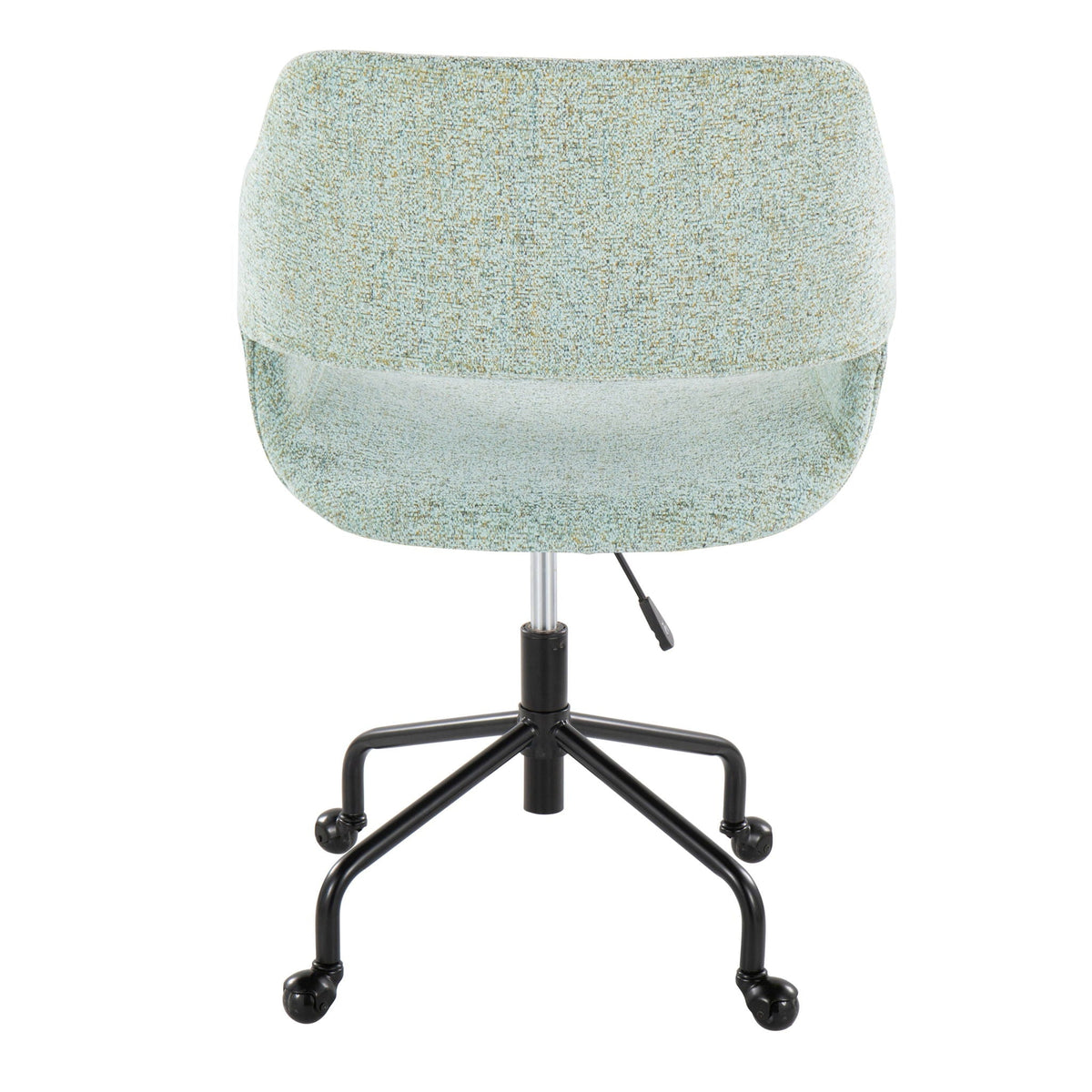 Contemporary adjustable office chair with cushioned blue-gray fabric and black base on Tampa Home & Garden Store