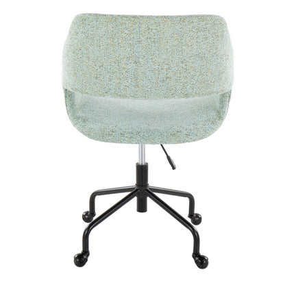 Contemporary adjustable office chair with cushioned blue-gray fabric and black base on Tampa Home & Garden Store
