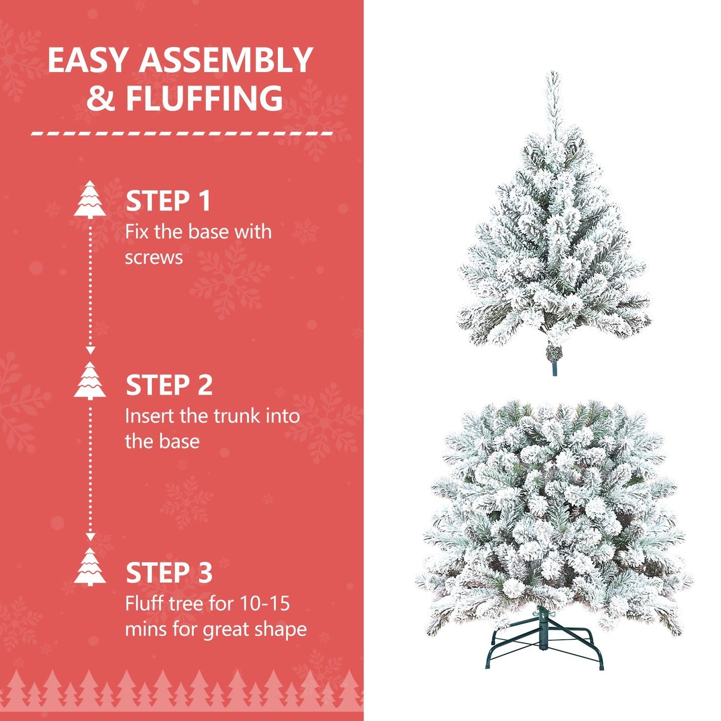 4ft Flocked Christmas Tree with Pine Cones and Snowy PVC design by HouseOfZazla on Tampa Home & Garden Store