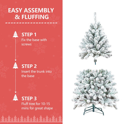 4ft Flocked Christmas Tree with Pine Cones and Snowy PVC design by HouseOfZazla on Tampa Home & Garden Store