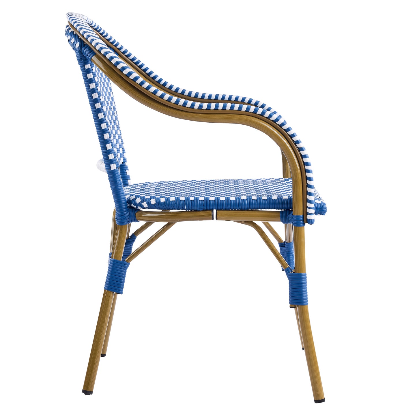 Outdoor Bistro Chairs Set of Aluminum and Rattan
