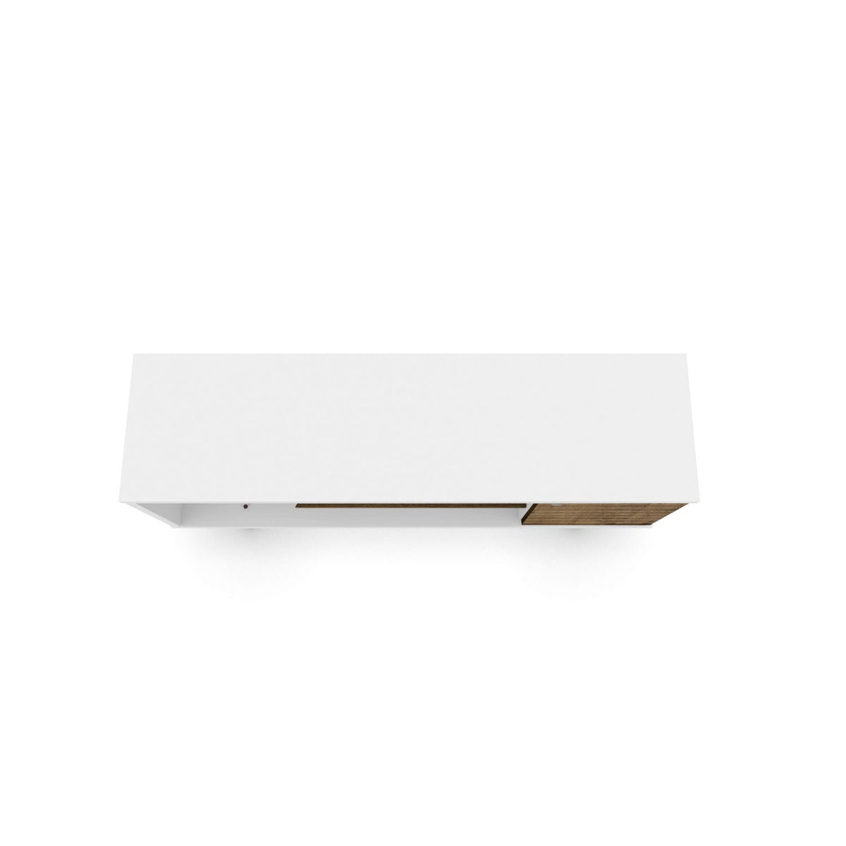 Smart Storage TV Stand with solid wood legs, white finish and wood accent panel by HouseOfZazla on Tampa Home & Garden Store