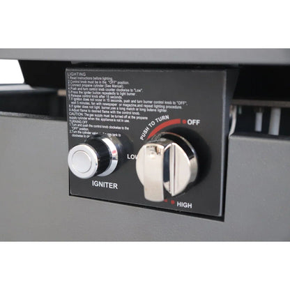 Rectangular fire pit control panel with igniter knob, black finish, HouseOfZazla on Tampa Home & Garden Store