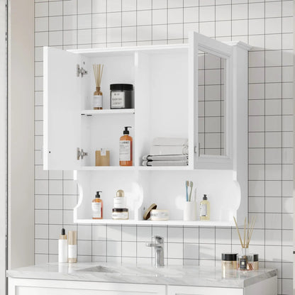 Wall Mounted Mirror Medicine Cabinet with Doors