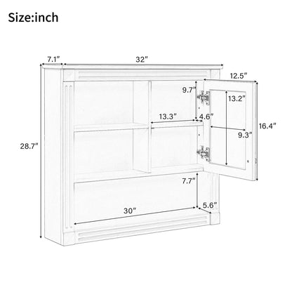 Wall Mounted Cabinet With Mirror and Shelves