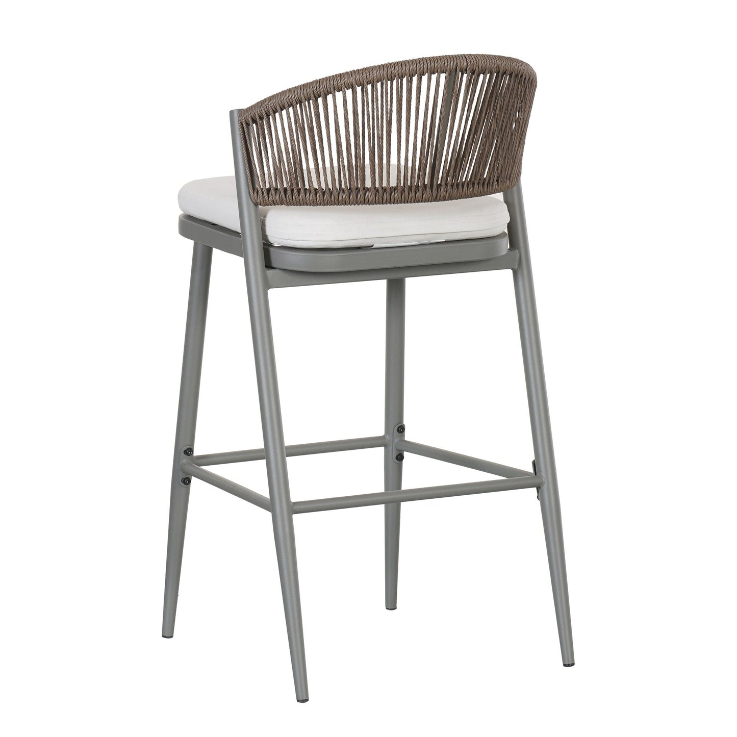 Outdoor Bar Stools With Scallop Cushion And Frame