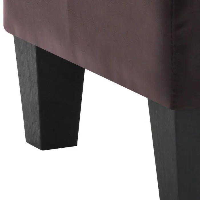 Casual Ottoman For Stylish Spaces burgundy faux leather with black wood legs on Tampa Home & Garden Store