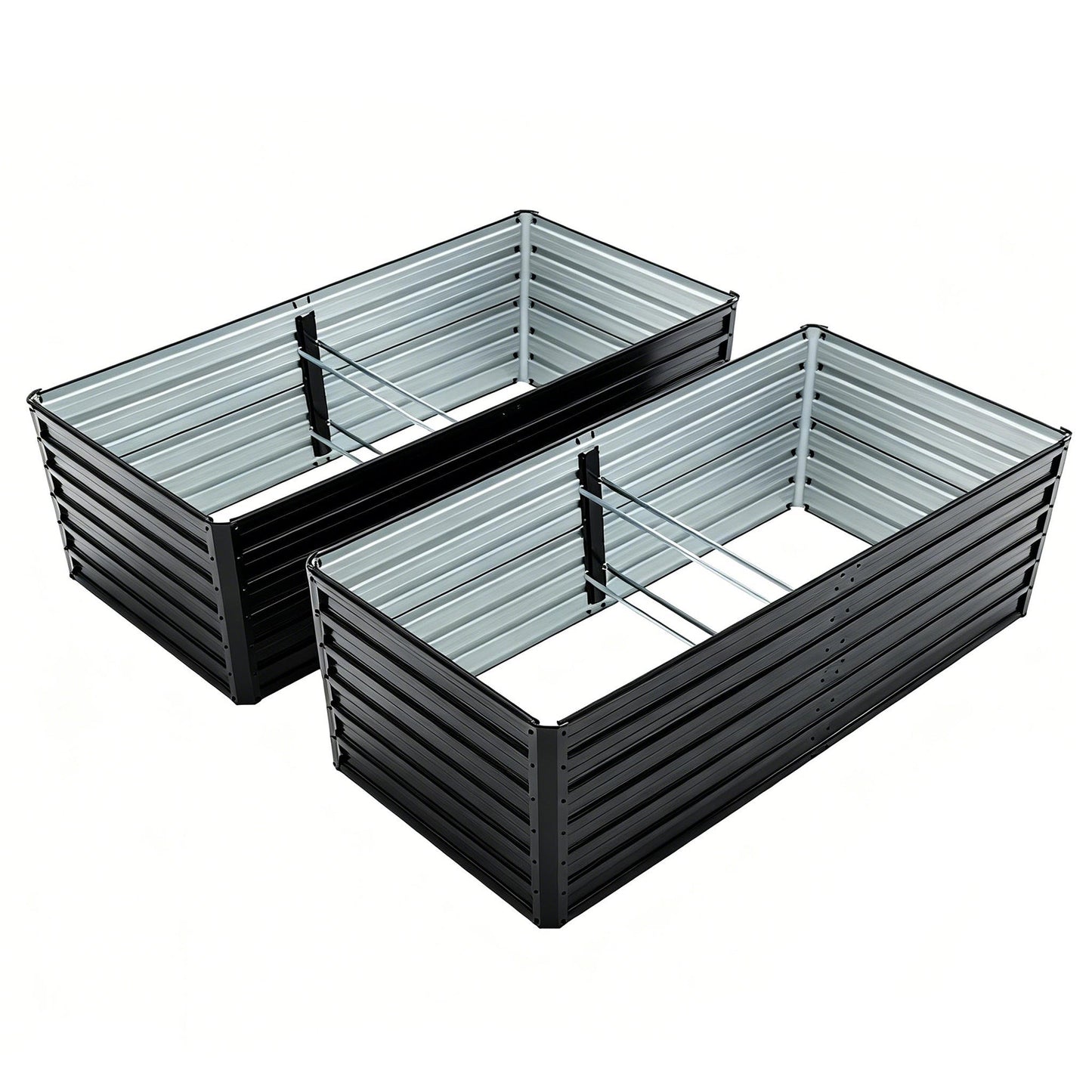 2-pack galvanized metal raised garden beds 6x3x2 ft with corrugated panels HouseOfZazla on Tampa Home & Garden Store