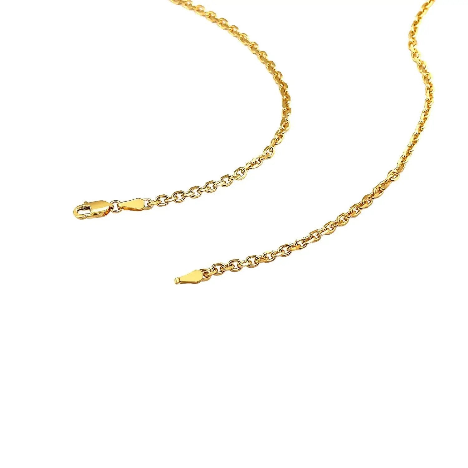18k yellow gold diamond-cut cable link necklace 2.60 mm with lobster clasp by Bids.com on Tampa Home & Garden Store