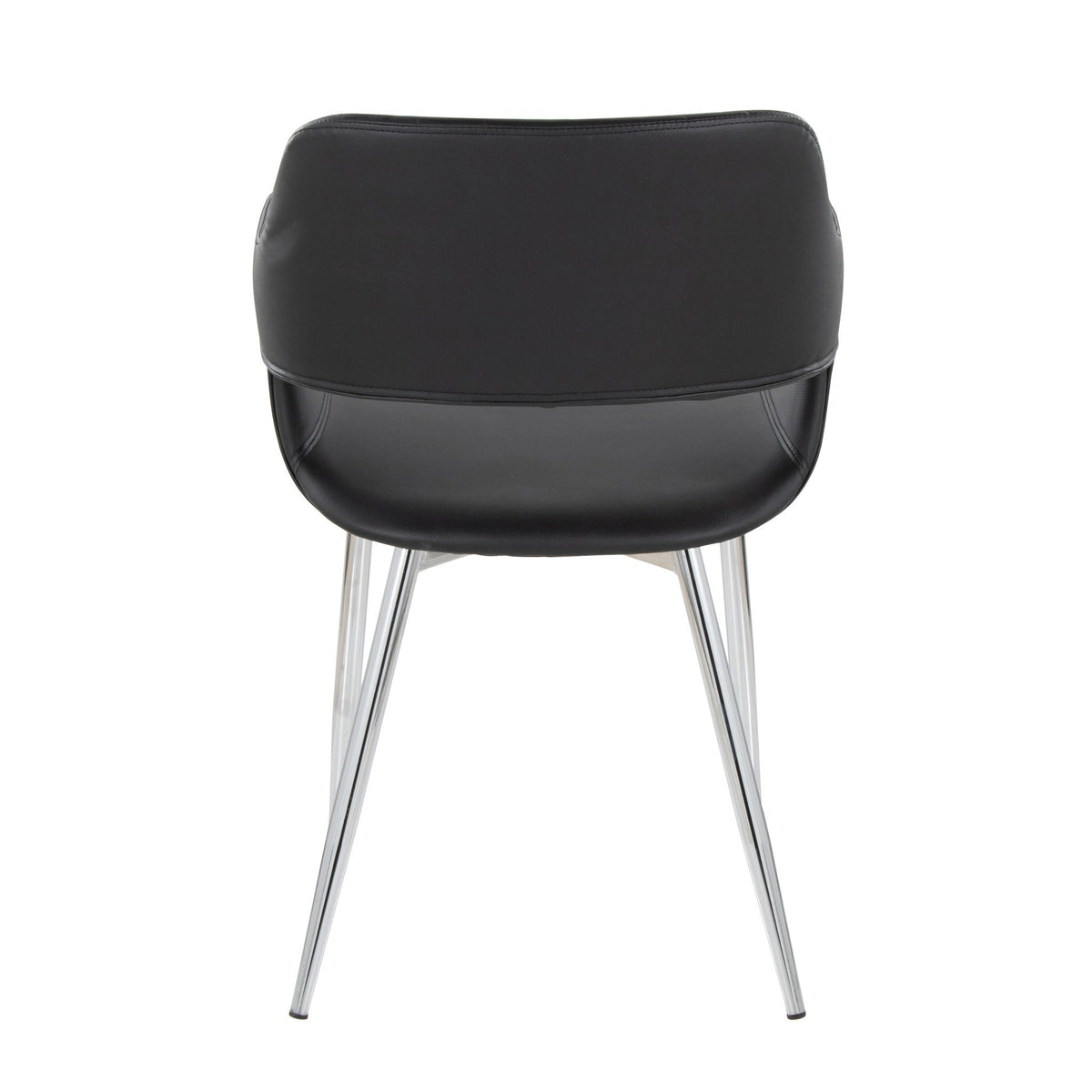 Contemporary black dining chair with chrome metal legs on Tampa Home & Garden Store