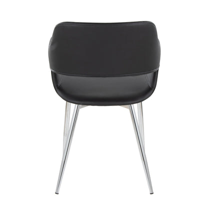 Contemporary black dining chair with chrome metal legs on Tampa Home & Garden Store