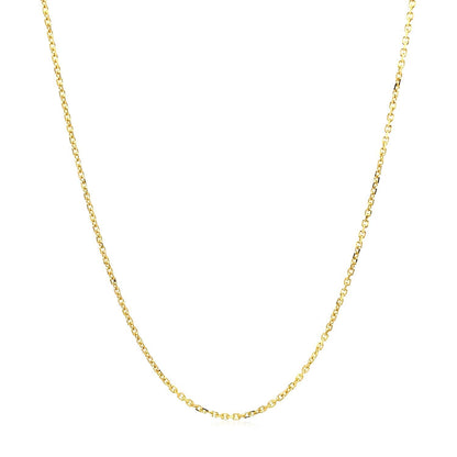 18k yellow gold cable chain necklace, 1.1mm, delicate link design on Tampa Home & Garden Store