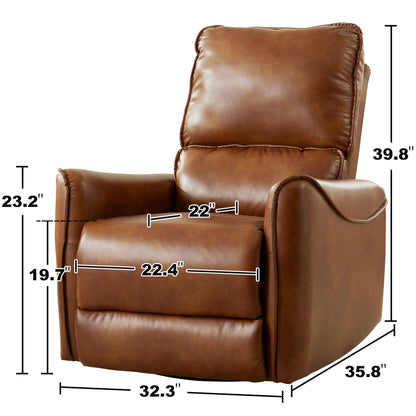 Brown leather electric recliner chair with rocker and swivel function by HouseOfZazla on Tampa Home & Garden Store
