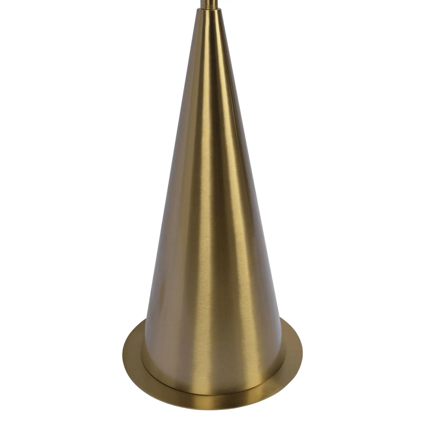 Lisbon floor lamp base in antique brass with a tall conical shape on Tampa Home & Garden Store