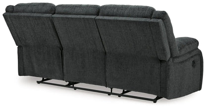 Draycoll Reclining Sofa in dark gray fabric 3-seat with right-side power recline by Unique Piece on Tampa Home & Garden Store