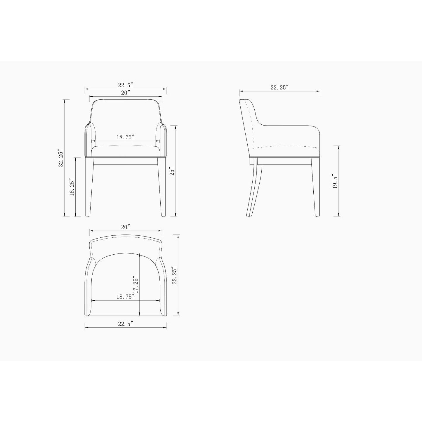 Gansevoort Solid and Modern Dining Armchair