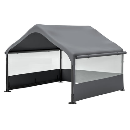 Extra Large Outdoor Dog House Tent 4x4x3ft with Mesh Windows gray canopy GemGear Pet Shelter on Tampa Home & Garden Store