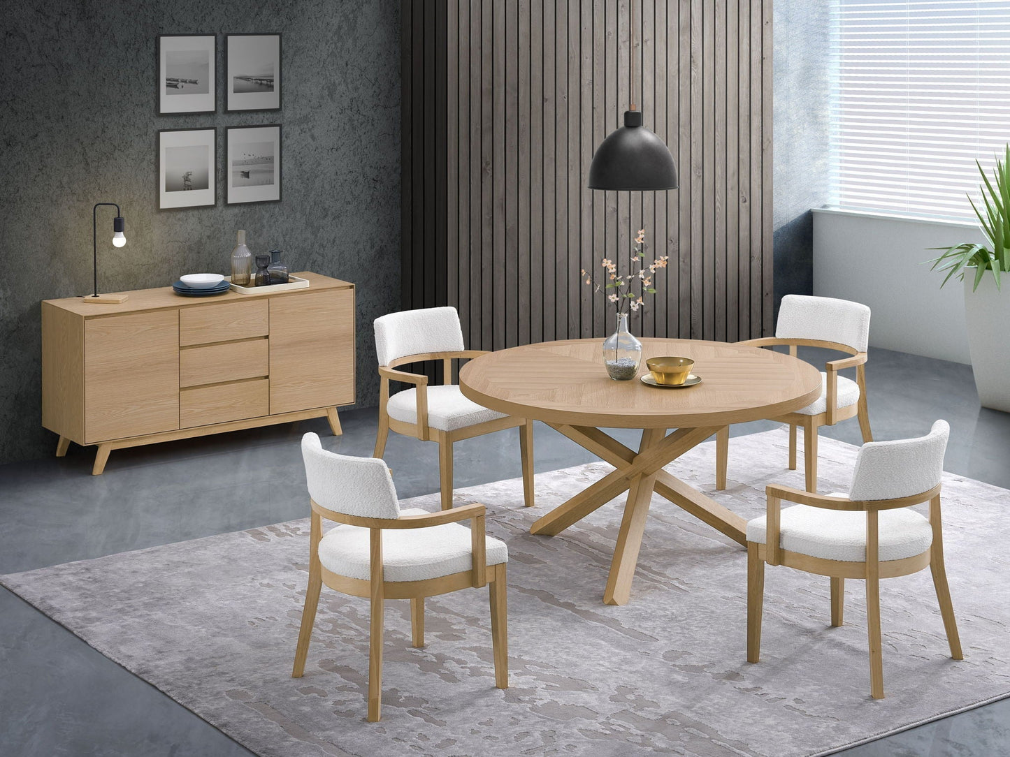 Kasem Round Table and Matching Chair Set