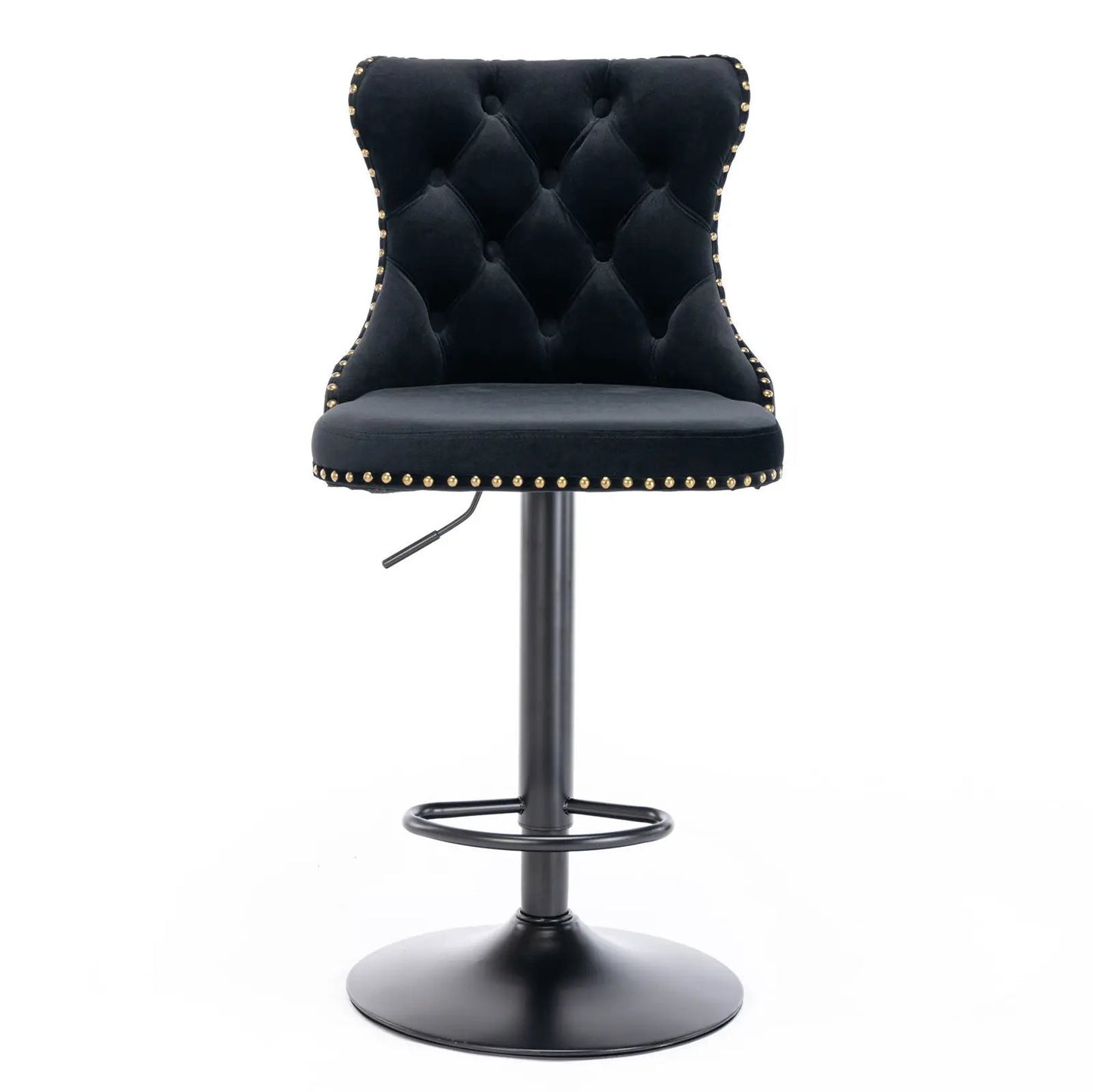 Swivel Bar Stools Adjustable Height Tufted Back