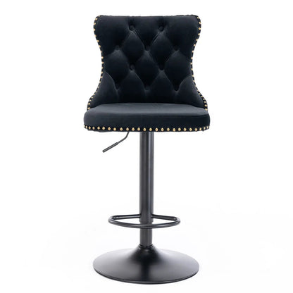 Swivel Bar Stools Adjustable Height Tufted Back