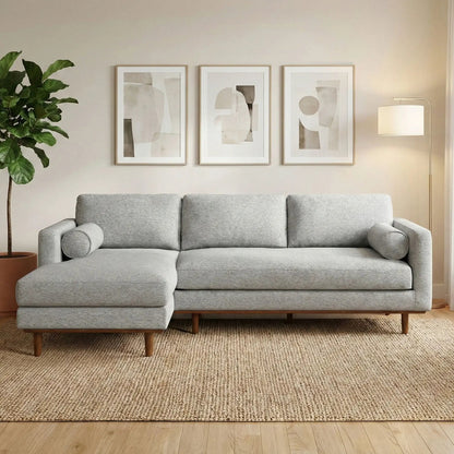 Morrison Upholstered Sectional Sofa gray fabric, stationary by Unique Piece Furniture on Tampa Home & Garden Store