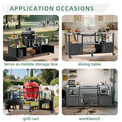 Stainless Steel Outdoor Grill Cart and Table