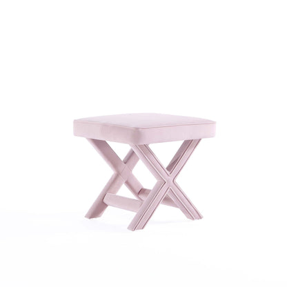 Pink upholstered accent bench with piped cushion and solid wood frame by HouseOfZazla on Tampa Home & Garden Store