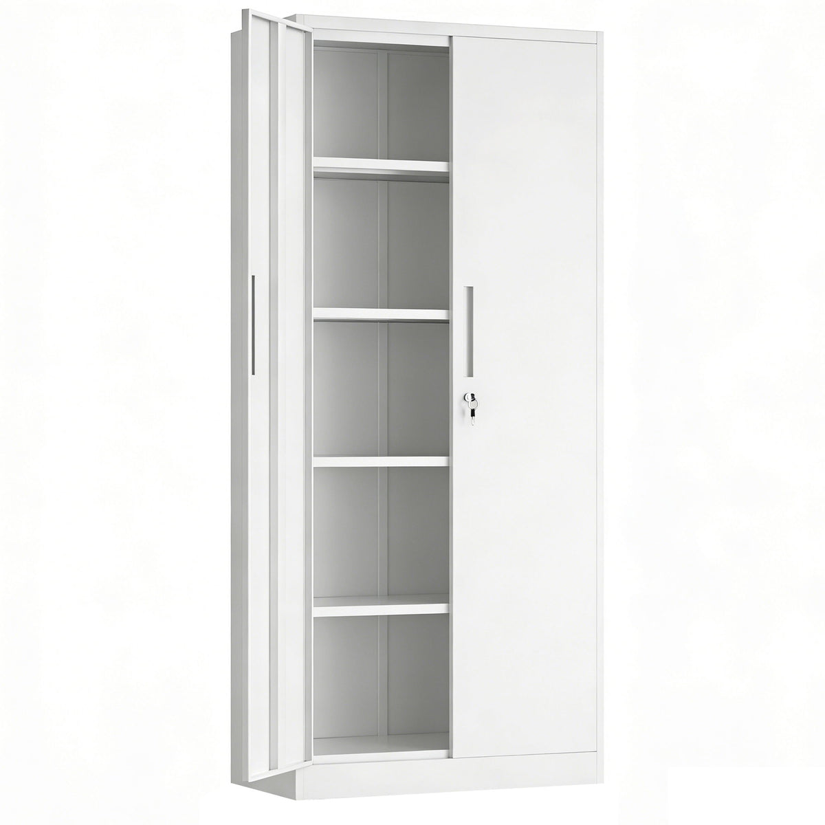 Steel garage storage cabinet with adjustable shelves and lock in white by HouseOfZazla on Tampa Home & Garden Store