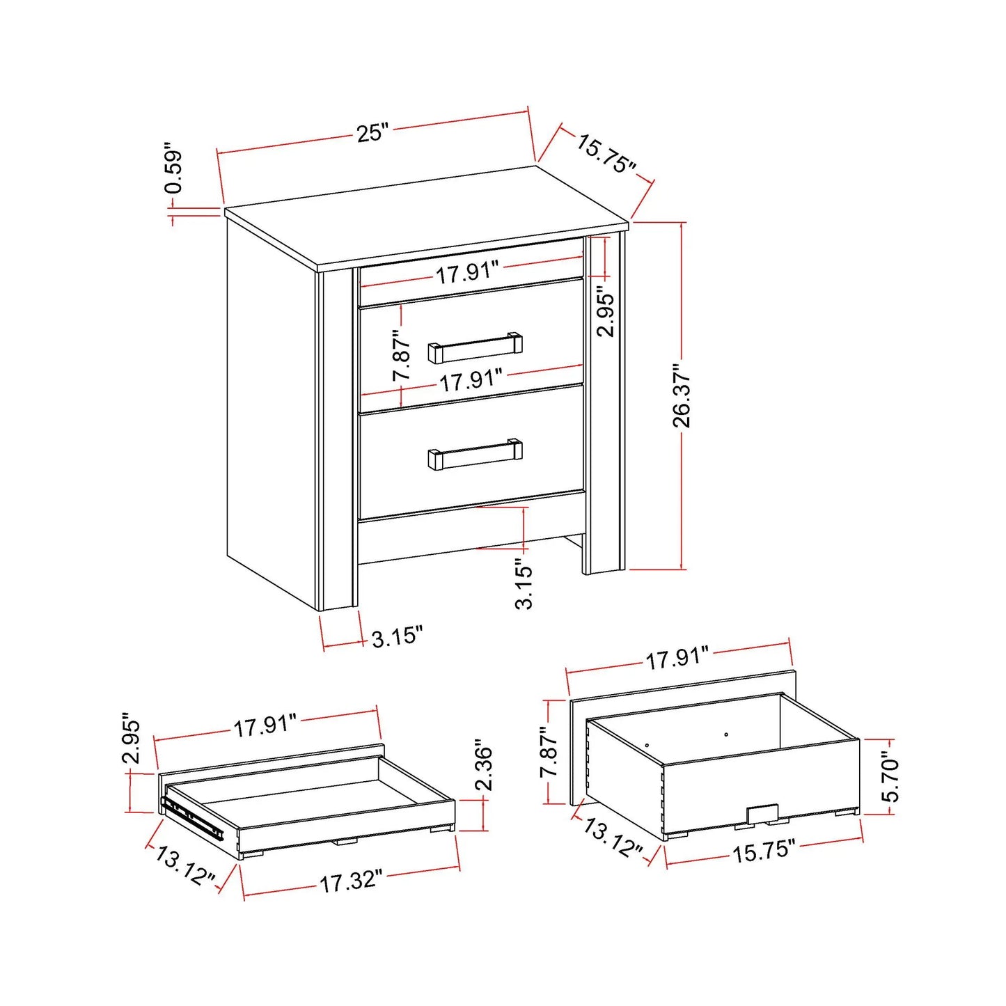 Lorenzo nightstand with hidden compartment in silver, Unique Piece Furniture accent piece on Tampa Home & Garden Store