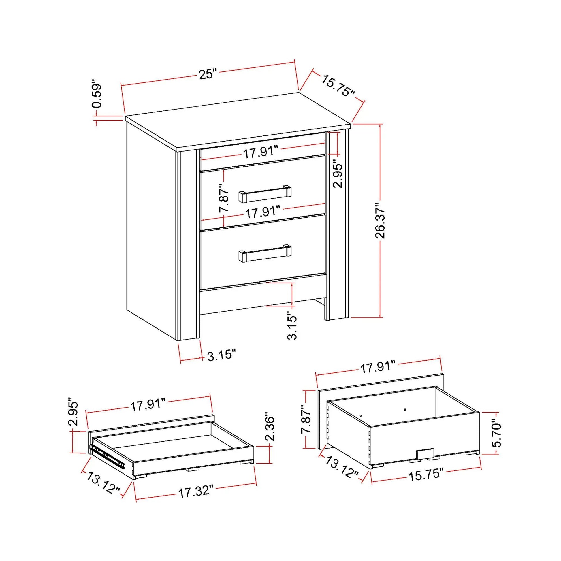 Lorenzo nightstand with hidden compartment in silver, Unique Piece Furniture accent piece on Tampa Home & Garden Store