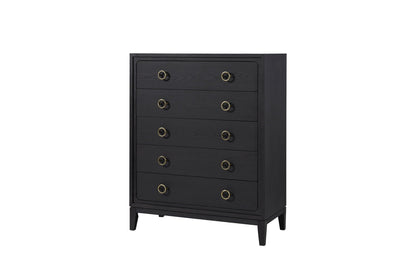 5 Drawer Chest With Solid Wood Elm Veneers
