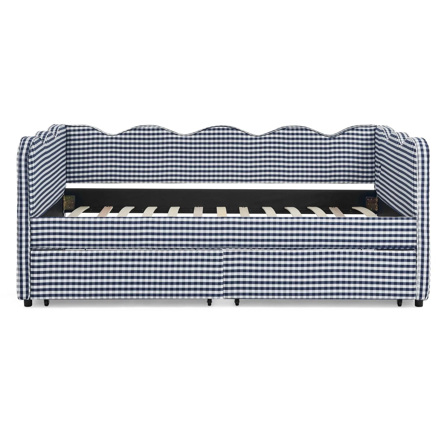Gingham Daybed With USB Port and Wave Design