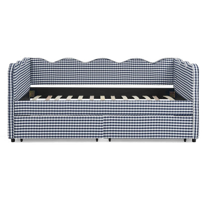 Gingham Daybed With USB Port and Wave Design