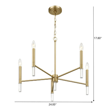 Courtyard 5 Light Candle Chandelier Clear Gold