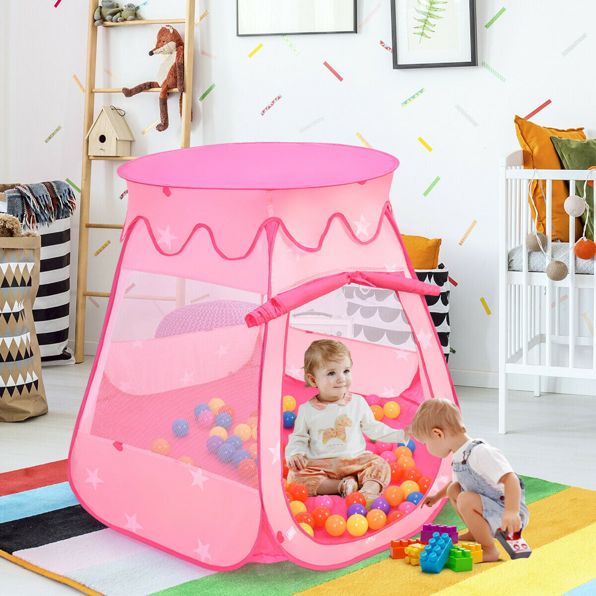 Pink GemGear portable kid play house tent with ball pit and 100 balls on Tampa Home & Garden Store