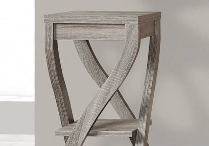 Accent table square top in weathered gray wood with crisscross legs Unique Piece Furniture on Tampa Home & Garden Store