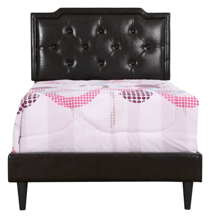 Button Tufted Bed dark brown faux leather with diamond tufting Unique Piece Furniture on Tampa Home & Garden Store