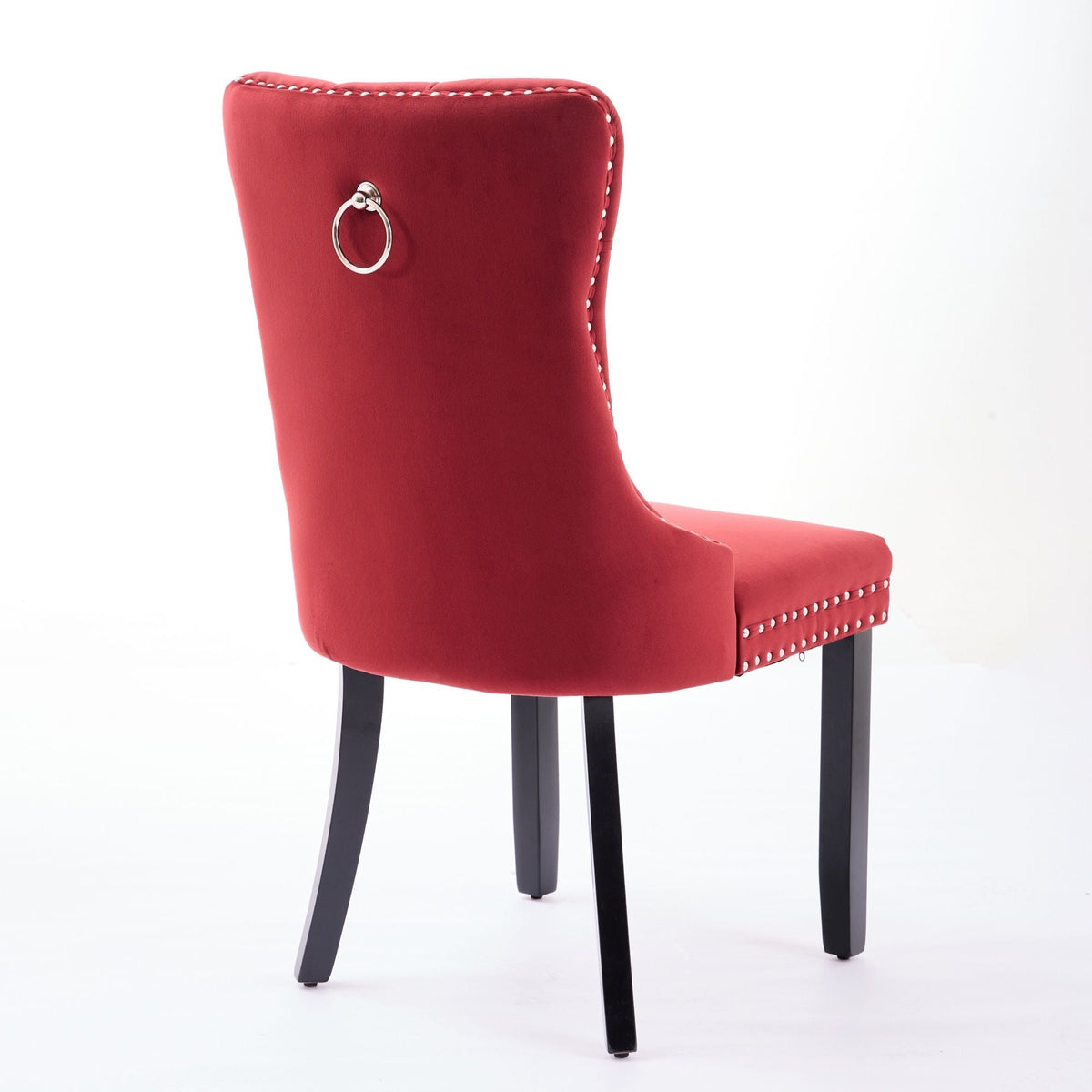 Classic velvet dining chair burgundy with nailhead trim and solid wood legs HouseOfZazla on Tampa Home & Garden Store