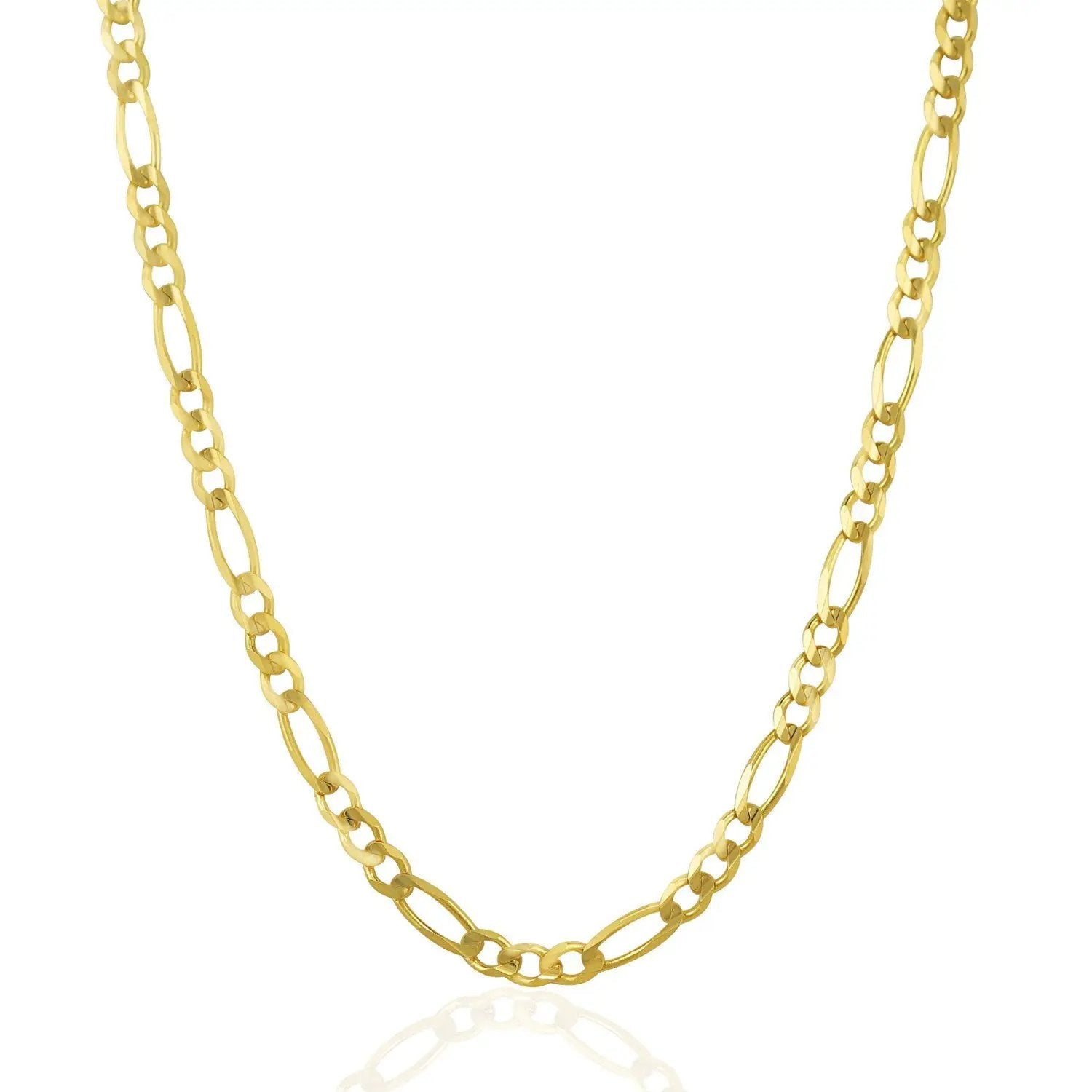 4.5mm 14k yellow gold solid Figaro chain necklace on Tampa Home & Garden Store