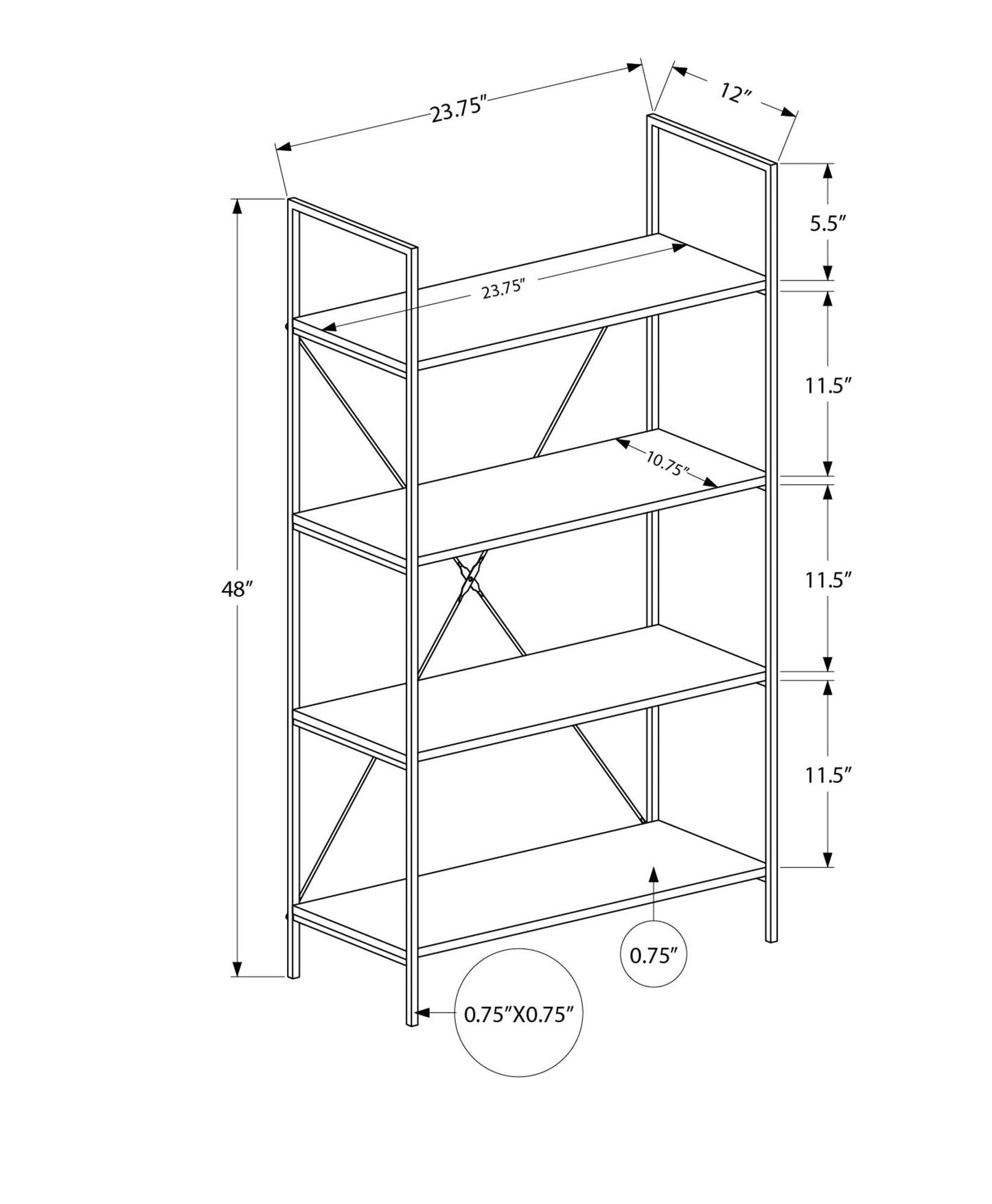 Contemporary Wood Bookshelf for Home and Office